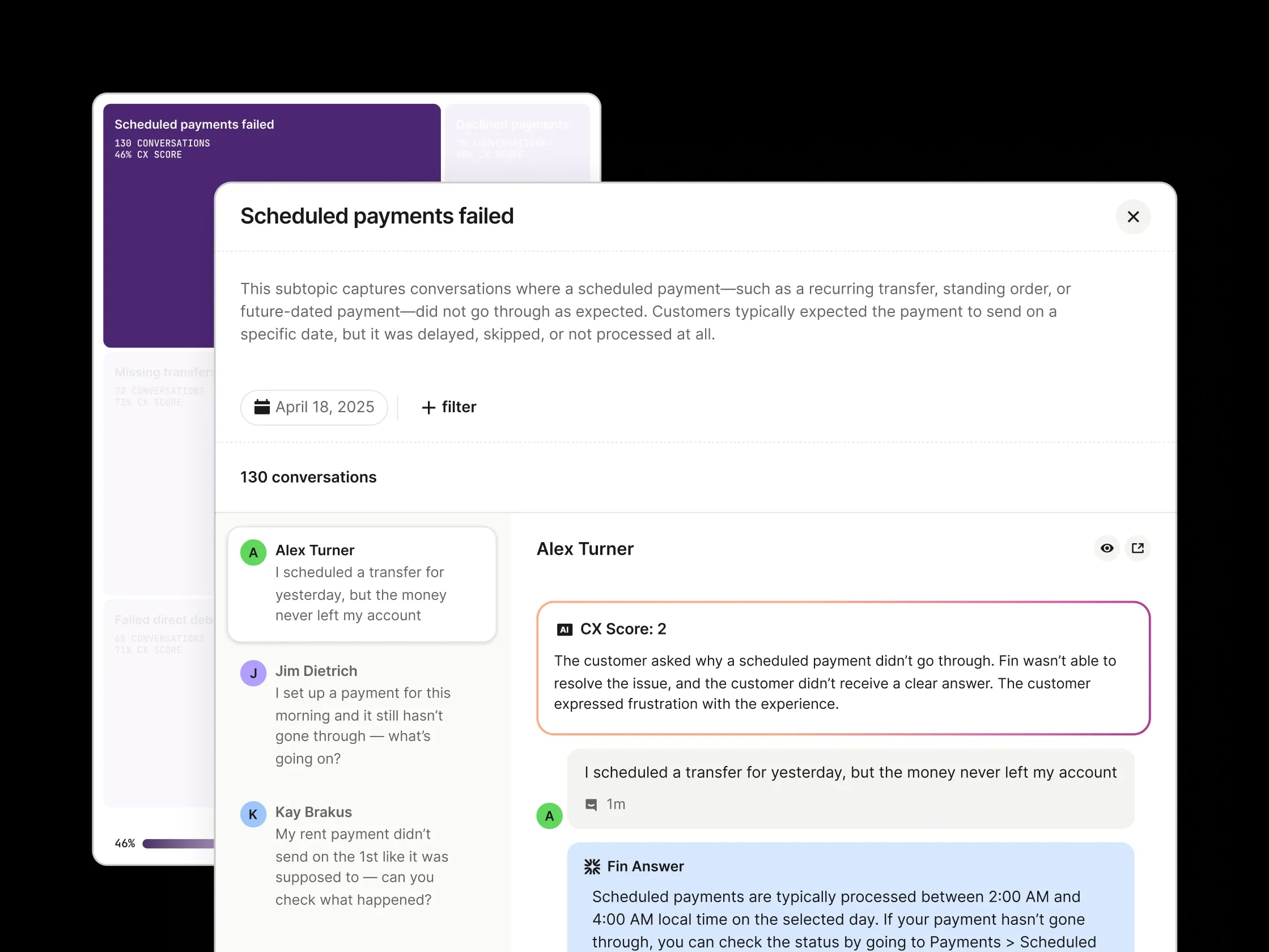 Drill into Topics to understand what went wrong