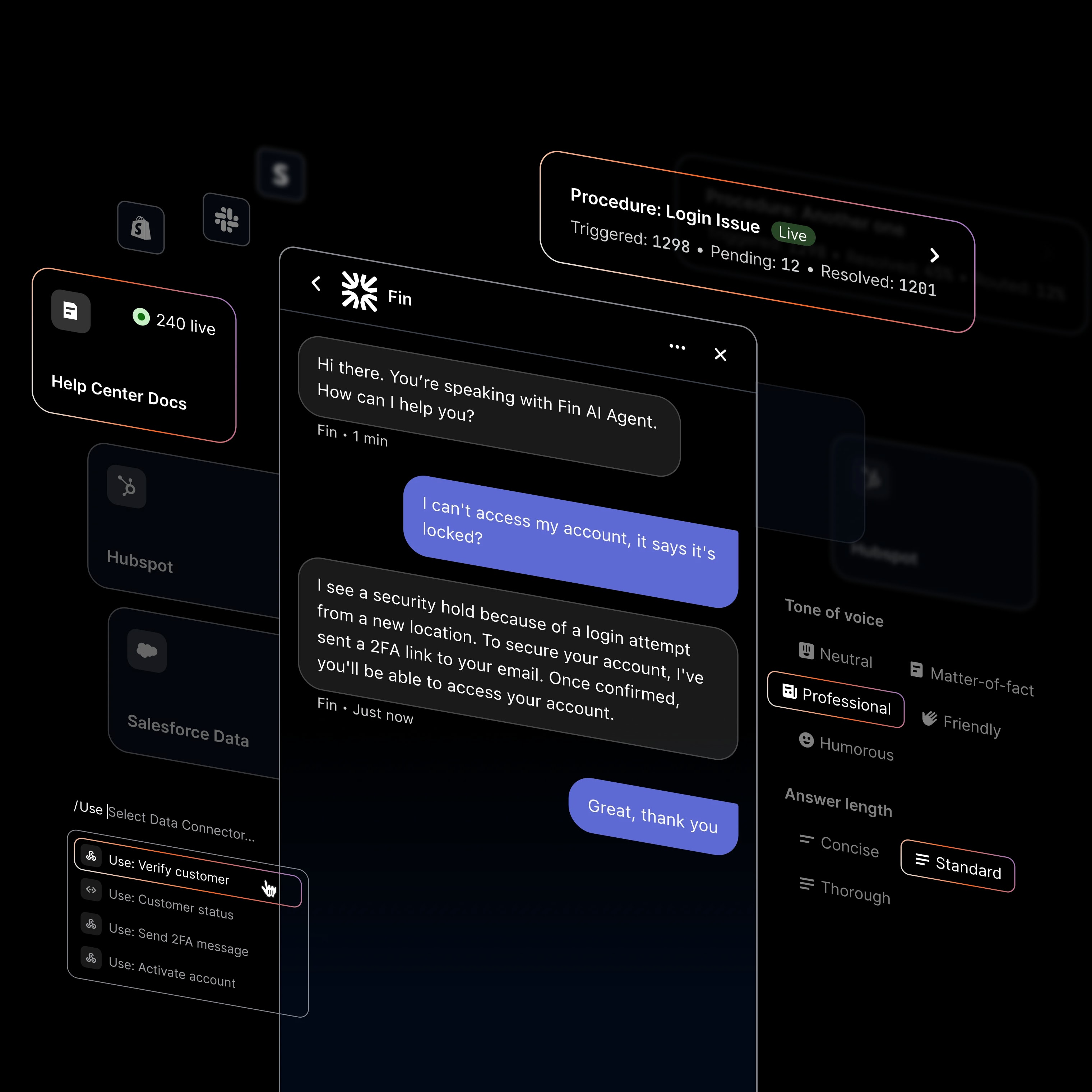 Sweo AI Agent interface showing conversation and training features